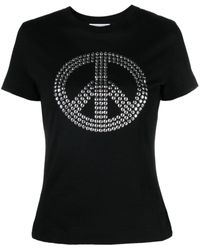 Moschino Jeans - Peace-sign Cotton T-shirt - Lyst