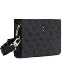 Guess - Milano Monogram-Print Logo-Plaque Belt Bag - Lyst