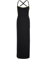 Versace - Maxi-Jurk Met Gekruiste Bandjes En Medusa-Plakkaat - Lyst