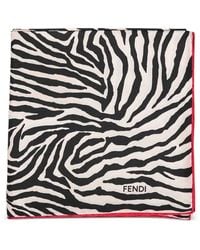 Fendi - Silk Foulard With Tiger Animalier-Print - Lyst