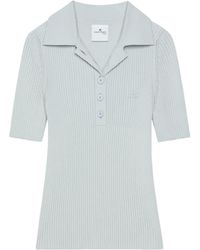 Courreges - Ribbed Short-Sleeve Polo Top - Lyst