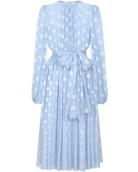 Dolce & Gabbana - Dna Chiffon Midi-Jurk Met Monogram-Jacquard - Lyst
