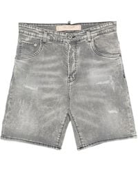 Yes London - Acid-Wash Distressed Denim Shorts - Lyst