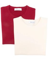 Blumarine - Scalloped Crew Neck Knitwear - Lyst