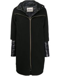 Herno Manteau zippé à empiècement matelassé - Noir