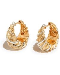 Yvonne Léon - 9Kt And Gaufrette Diamond Hoop Earrings - Lyst