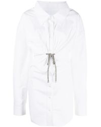 Alexander Wang - Twist-Front Shirt Mini Dress - Lyst