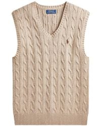 Polo Ralph Lauren - Cable-Knit V-Neck Sweater Vest - Lyst