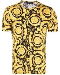 Versace - T-shirt Aus Baumwolljersey Mit Druck - Lyst