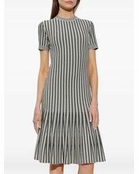 McQueen - Striped Knitted Midi Dress - Lyst