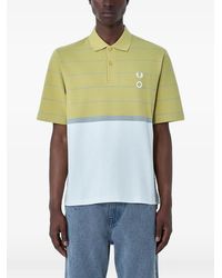 Fred Perry - Buttoned Striped Polo Shirt - Lyst