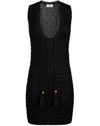 Elisabetta Franchi - Knit Tassel Mini Dress - Lyst