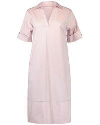 Peserico - V-Neck Midi Dress - Lyst