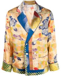 Pierre Louis Mascia - Floral Print Silk Jacket - Lyst
