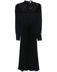 Nissa - Floral-Lace Detail Midi Dress - Lyst