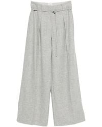 Brunello Cucinelli - Wide-Leg Light Trousers - Lyst