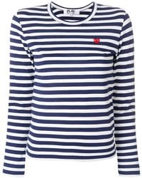 COMME DES GARÇONS PLAY - ハートロゴ ボーダーtシャツ - Lyst