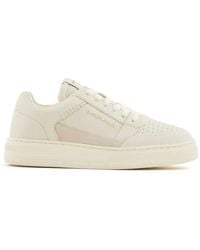 Emporio Armani - Leren Sneakers Met Logo-Reliëf - Lyst