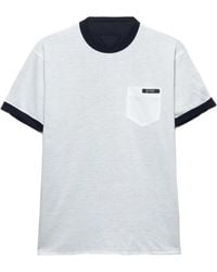Prada - T-Shirt Reversibile Con Logo - Lyst