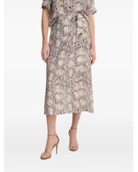 MARC AUREL - Snakeskin-Pattern Midi Skirt - Lyst