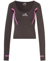 Balenciaga - Logo-Print Long-Sleeved Performance T-Shirt - Lyst