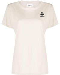 Isabel Marant - Logo-embroidered Organic Cotton T-shirt - Lyst