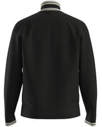 BOSS - Reißverschluss-Pullover Mit Gestreiftem Kragen - Lyst