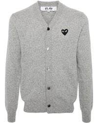 COMME DES GARÇONS PLAY - Logo Patch V-Neck Cardigan - Lyst