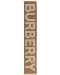 Burberry - Logo Wool Scarf - Lyst