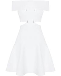 McQueen - Off-Shoulders Mini Dress - Lyst