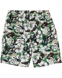 A Bathing Ape - Floral-Print Swim Trunks - Lyst