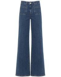 Emme - Jeans Met Wijde Pijpen En Opgestikte Zak - Lyst