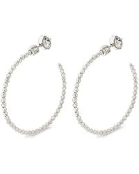 Officina Bernardi - 18Kt Moon Diamond Large Hoop Earrings - Lyst