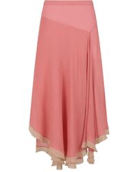 Marni - Creponne Silk Peplum Midi Skirt - Lyst