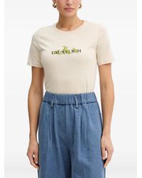 Trussardi - Logo-Embroidered T-Shirt - Lyst