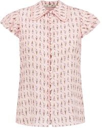 Alice + Olivia - Blouse Imprimée À Manches Volantées - Lyst