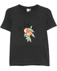 Chloé - Baby-Fit T-Shirt Met Logo Van Katoenen Jersey - Lyst
