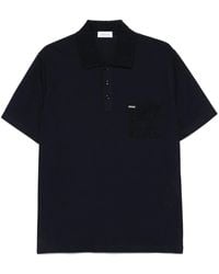 Ferragamo - Jacquard-Pocket V-Neck Polo Shirt - Lyst
