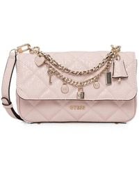 Guess - Quilted Charm-Embellished Shoulder Bag - Lyst