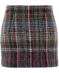 Missoni - Pure Wool Mini Skirt With Check Motif - Lyst