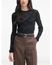 Sisley - Checkerboard-Knit Sweater - Lyst
