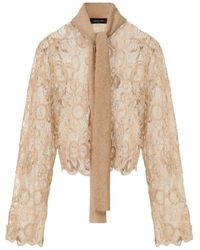 Fabiana Filippi - Blouse Met Gestrikte Hals En Macramé-Kant - Lyst
