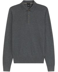 BOSS - Merino Wool Polo Sweater - Lyst