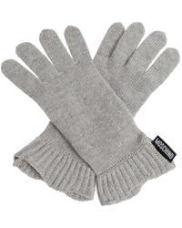 Moschino - Logo-Patch Ribbed-Cuff Gloves - Lyst