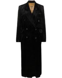 Uma Wang - Velvet-effect Double-breasted Coat - Lyst