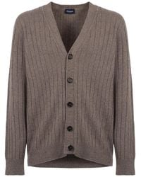 Drumohr - Ribbed-Knit Cardigan - Lyst