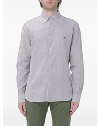 Brooksfield - Striped-Pattern Linen Shirt - Lyst
