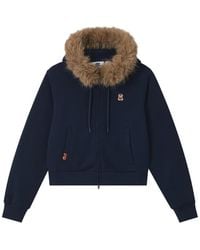 Chocoolate - Faux-Fur Trim Zip-Up Hoodie - Lyst