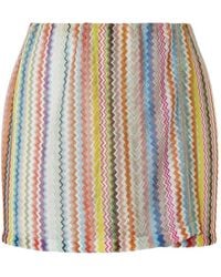 Missoni - Zigzag-Knit Mini Beach Skirt - Lyst
