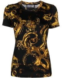 Versace - T-Shirt mit Watercolour Couture-Print - Lyst